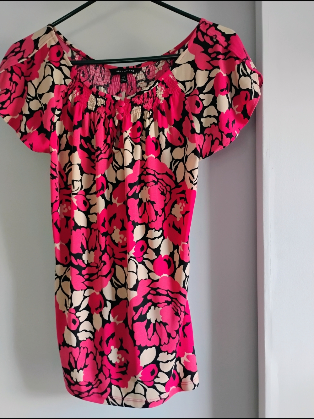 The Limited Pink and Cream Floral Top
